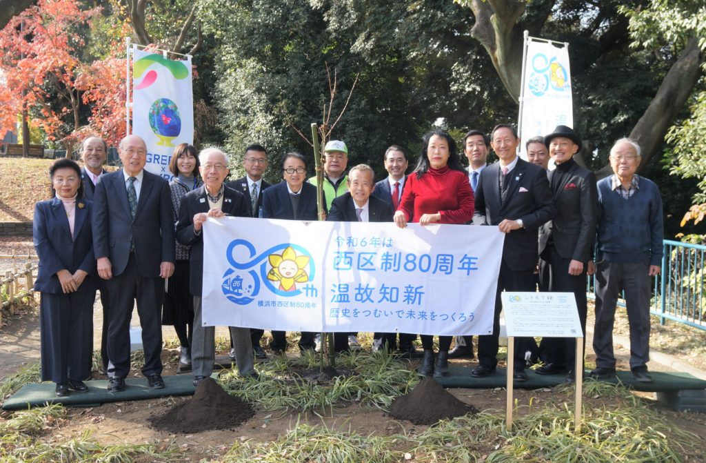 掃部山公園にシドモア桜を植樹しました